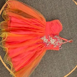 Multicolor one shoulder homecoming dress